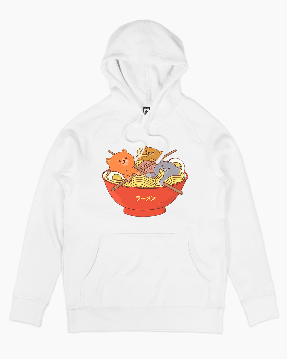 Ramen and Cats Hoodie Europe Online #colour_white