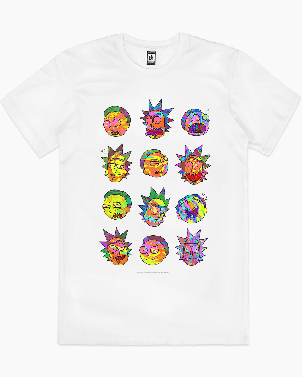 Rick and Morty Many Faces T-Shirt Europe Online #colour_white