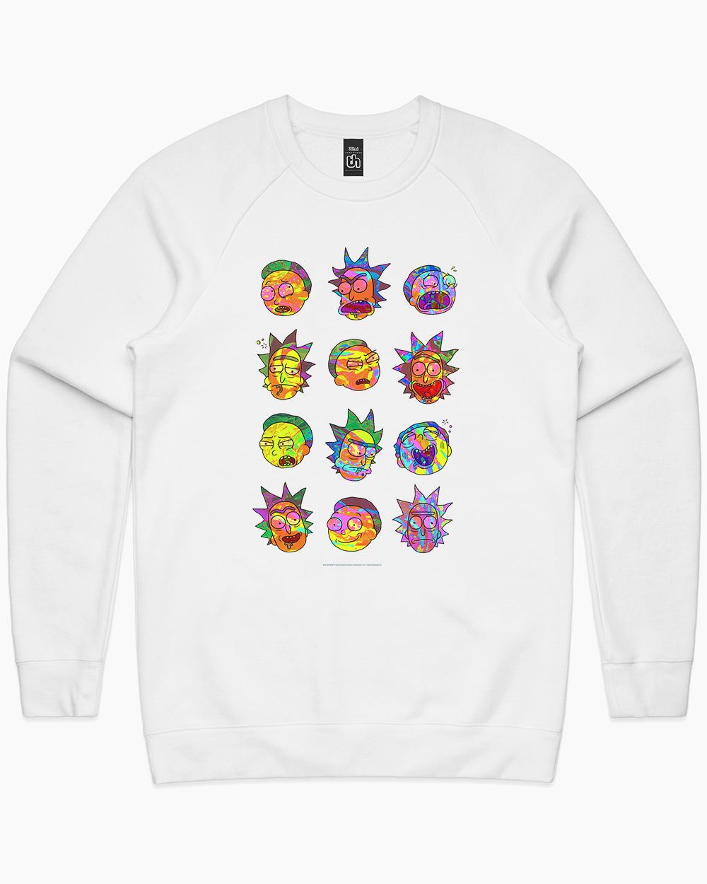Rick and Morty Many Faces Sweater Europe Online #colour_white