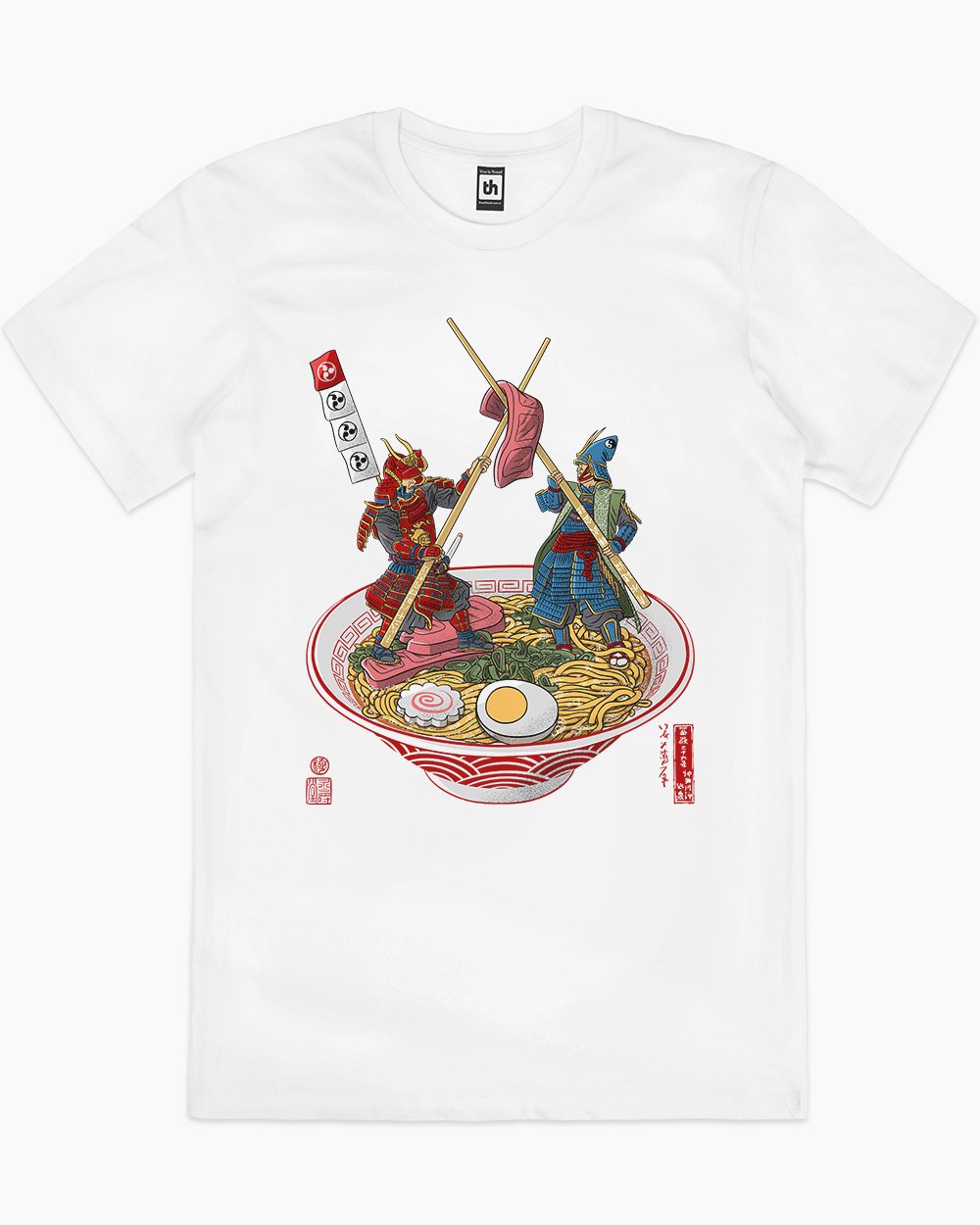 Samurai Duel over Ramen T-Shirt Europe Online #colour_white
