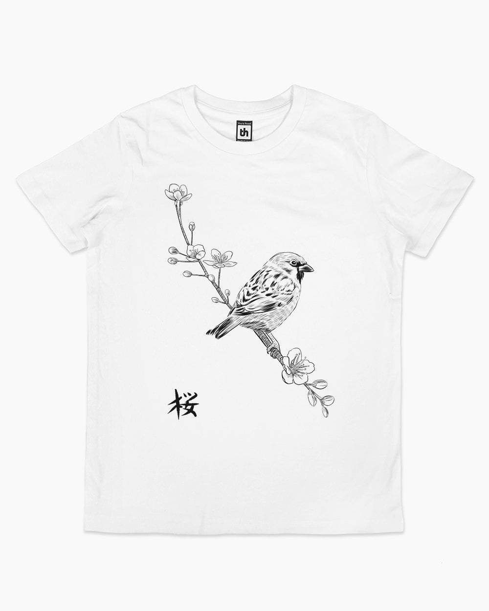 Sparrow on Cherry Kids T-Shirt Europe Online #colour_white