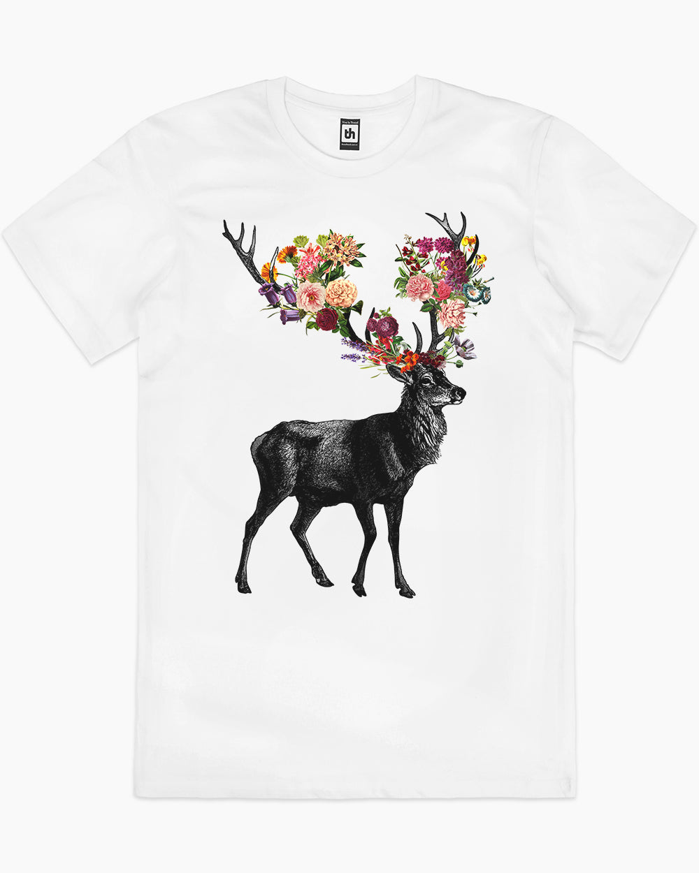 Spring Itself Deer Floral T-Shirt Europe Online #colour_white