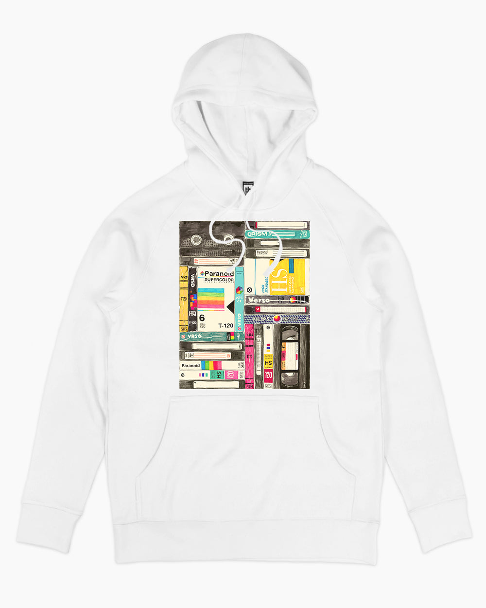 Tape Pattern Hoodie Europe Online #colour_white