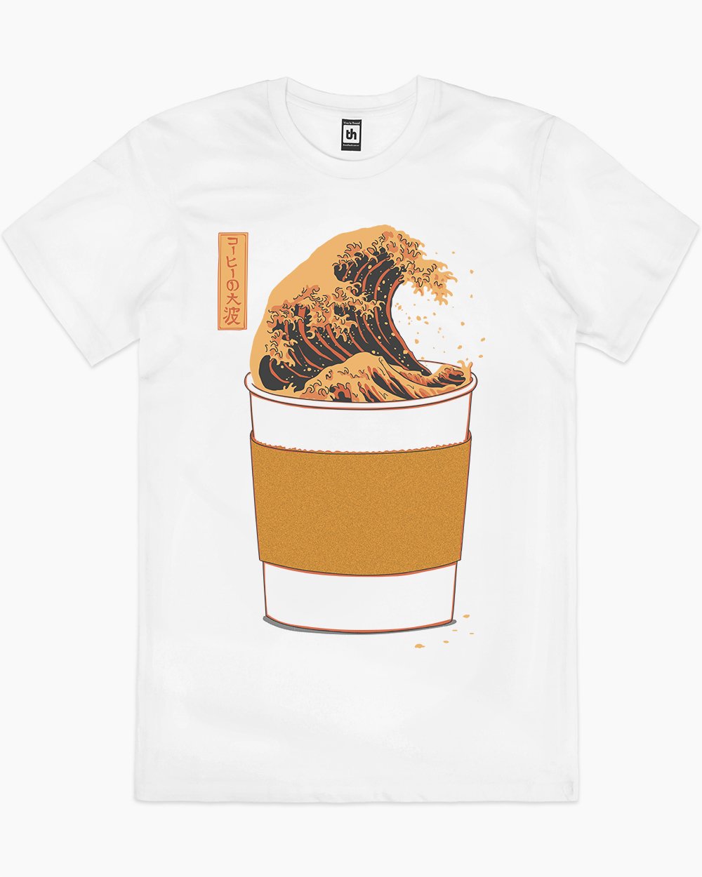 The Great Wave of Caffeine T-Shirt Europe Online #colour_white