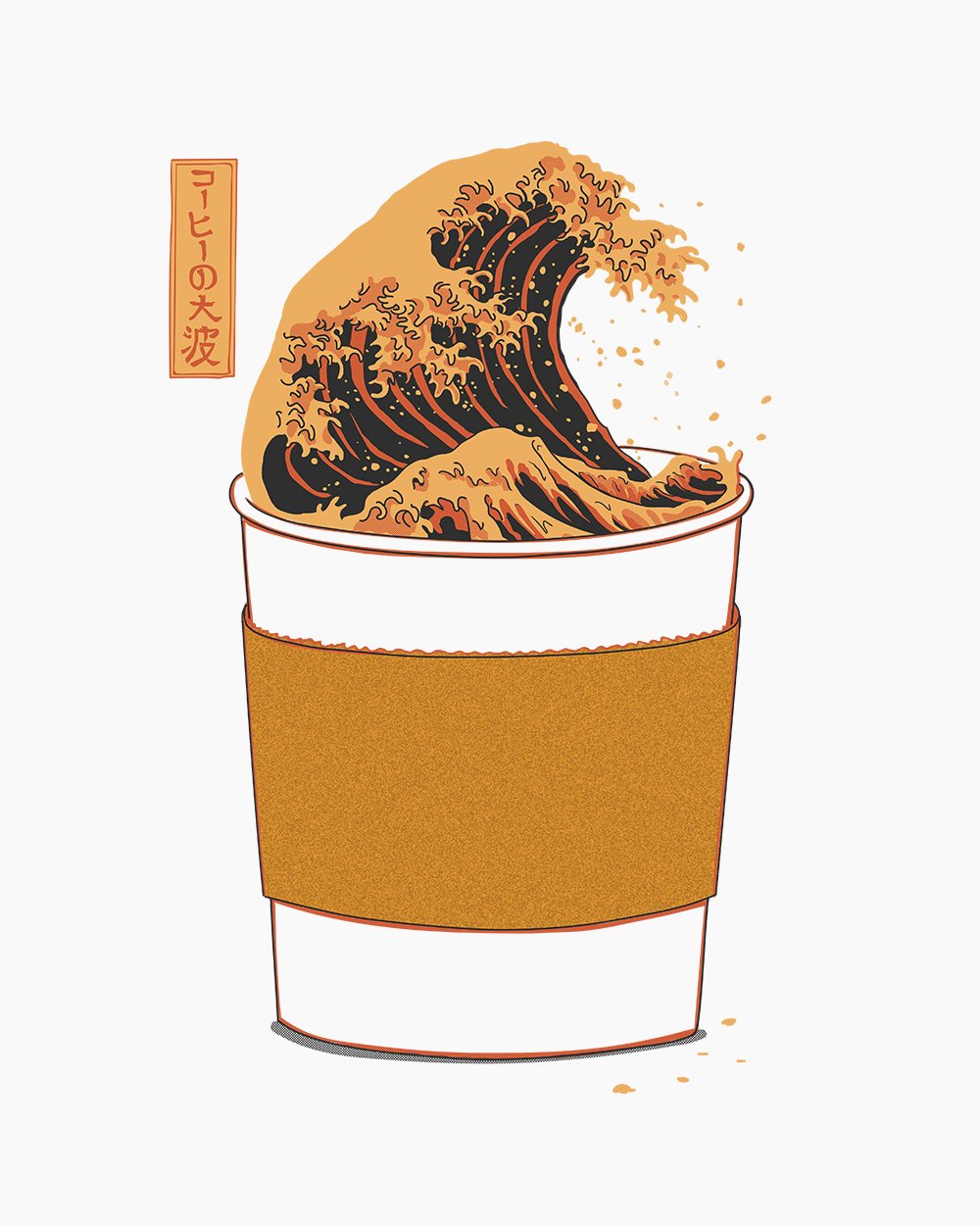 The Great Wave of Caffeine T-Shirt Europe Online #colour_white