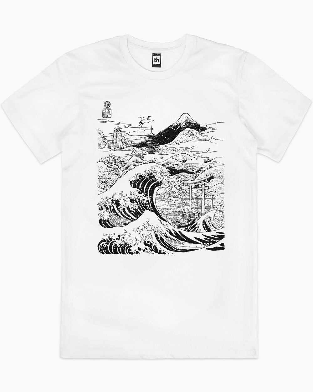 The Great Wave on Mount Fujiyama T-Shirt Europe Online #colour_white