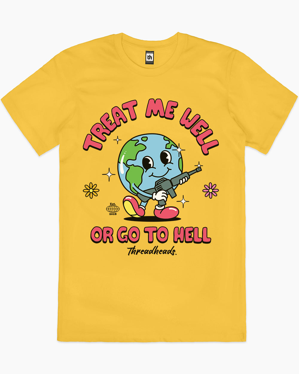 Treat Me Well Or Go To Hell T-Shirt Australia Online #colour_yellow