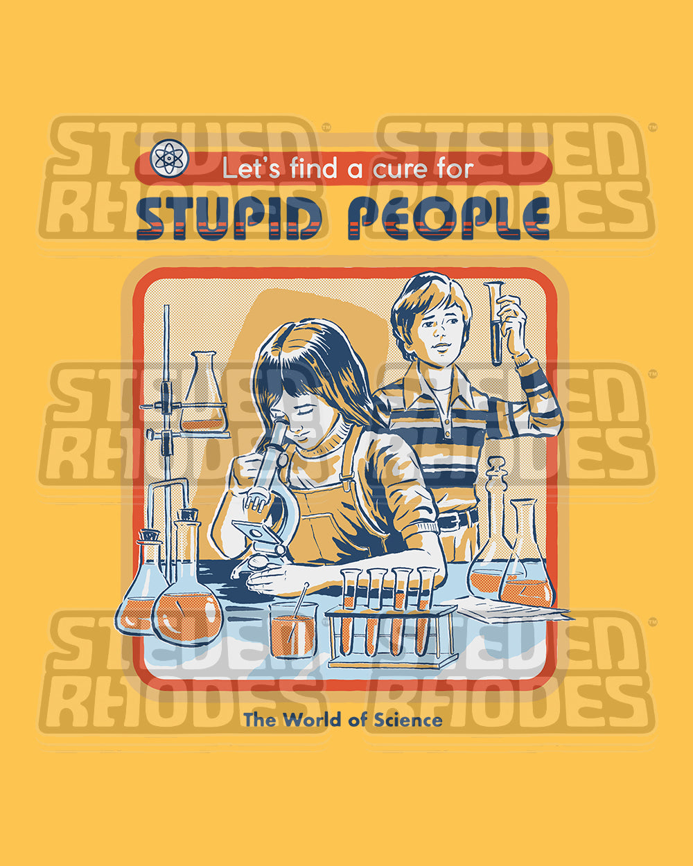 Let's Find a Cure for Stupid People T-Shirt Europe Online #colour_yellow