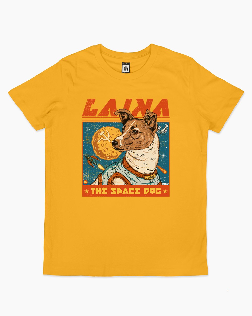 Laika the Space Dog Kids T-Shirt Europe Online #colour_yellow